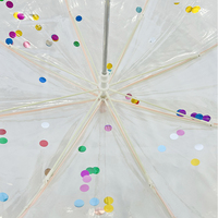 YS-6026 Parapluie promotionnel pour enfants, mignon, à paillettes, en fibre de verre, 8 baleines, coupe-vent, protection contre la pluie, certifié BSCI Sedex Audit Factory