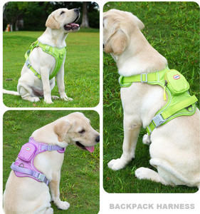 Nouveauté : Harnais tactique réglable pour <span class=keywords><strong>chien</strong></span> en nylon de luxe, anti-traction, avec poches, pour chiens de taille moyenne à grande - Product Image 6
