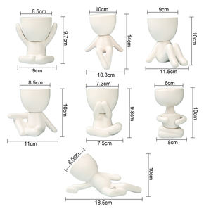 Macetas de Suculentas con Forma Humana, Mini Macetas de Cerámica para Plantas - Product Image 6