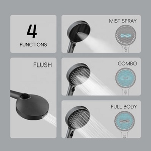 Cabezal de Ducha Manual Moderno de Alto <span class=keywords><strong>Flujo</strong></span> con 4 Funciones, Anticlog, de Plástico ABS, Accesorios de Baño - Product Image 5