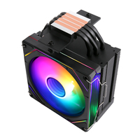 Dissipateur thermique silencieux QiuzAim à 4 caloducs ARGB avec contrôle de température 4 broches, ventilateur lumineux 120 mm pour ordinateur, compatible AM4 X99 2011 LGA1700/1200/I5