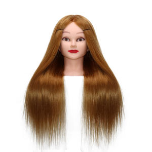 Maniquí de cosmetología de cabello humano Real 100%, práctica de salón, muñeco de entrenamiento de peluquería con cabeza y hombros - Product Image 2