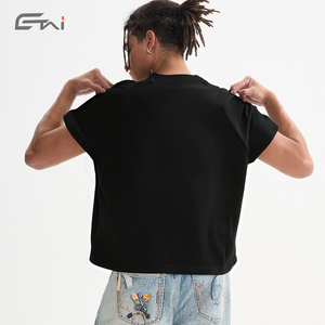 T-Shirt <span class=keywords><strong>Crop</strong></span> <span class=keywords><strong>Top</strong></span> Personalizzata per Uomo, 100% Cotone, 260 Gsm, Vestibilità Ampia, Manica Raglan - Product Image 5