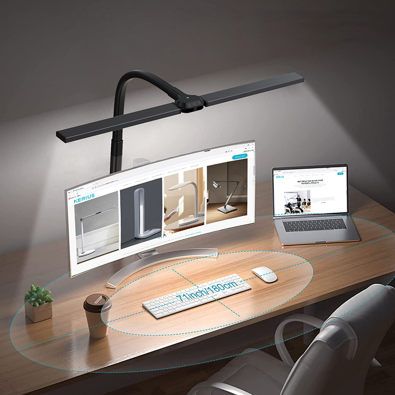 Led Smart Light Sensor Metal Desk Lamp Bedside Nail Piano Lamp Study Work Computer Desk Office Eye Protection Long Arm Desk Lamp