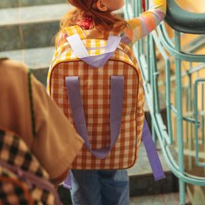 Mochila personalizada de guinga roja de 20 pulgadas, mochila personalizada para senderismo diario, deporte, bonita bolsa de almuerzo con asa de algodón, bolsa de viaje de doble uso - Product Image 5