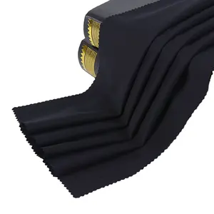 China fabrica pantalones TR de tela tejida Lisa negra de lujo para hombre, traje de pantalón, tela de material de tela para hombre