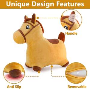 Plush Horse PVC <b>Inflatable</b> Lightweight Foldable Bouncy Hopper Ride-On <b>Toy</b> for Kids 40x28x49.5cm - Product Image 3