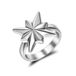 Star Fashion <b>Ring</b> <b>Titanium</b> Steel Unisex Retro Geometric Gift Jewelry SA1029 - Product Image 1