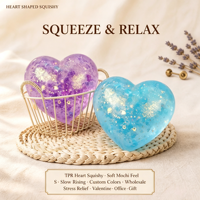 Jouet anti-stress en forme de cœur, TPR Mochi à remontée lente, cadeau de Saint-Valentin pour adolescents et adultes, vente en gros