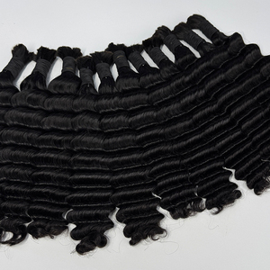 Soft Deep Wave Bulk Human Hair Natural Color No Weft Hair For Braiding Boho <b>Braids</b> Crochet And <b>Wig</b> Making - Product Image 2