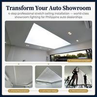 Film PVC pour plafond tendu pour salles d'exposition automobiles, film pour plafond tendu MSD, film PVC pour plafond tendu, caissons lumineux pour plafond tendu