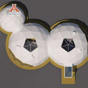 Dôme géodésique de luxe en PVC Kawagebo Kamp (KK) <span class=keywords><strong>5M</strong></span>+<span class=keywords><strong>5M</strong></span>+3M de diamètre, triple connexion, pour glamping, hôtel, resort, tente - Product Image 4