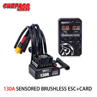 ROCKET-RC Brushless ESC 130A Sensored Electronic Speed Controller 6V/5A BEC avec ventilateur de refroidissement pour 1/10 RV Car 380/390/540 Motor