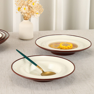 Assiette creuse en mélamine Kaberia 8,5 pouces, couleur unie, pour restaurant, soupe, pâtes, curry, usage commercial - Product Image 2