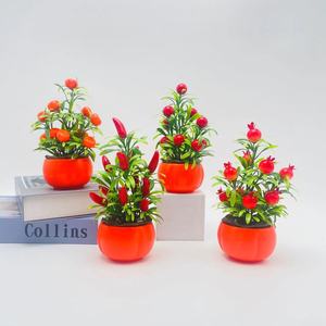 Árbol de Frutas Artificial Paulon Bonsái de 19 cm, Planta en Maceta Naranja para Decoración del Hogar y Oficina - Product Image 1