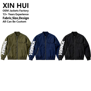 Chaqueta de Hombre con Logotipo Personalizado de Alta Calidad, Chaqueta de Hombre con Estampado Flocado Verde Oliva, Estilo Urbano, Bordado en Chenilla, Venta al por Mayor - Product Image 4