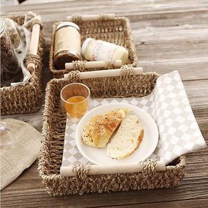 Juego de Cestas de Almacenamiento de Plantas Acuáticas de Bambú Multifuncionales Personalizadas, Diseño de Algas Tejidas a Mano con Mango de Madera para Herramientas de Escritorio - Product Image 5