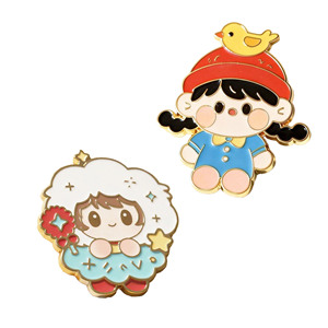 Cartoon Fairy Metal Pin Gold-Plated Hard Enamel Zinc Alloy Art Collectible Decorative Pin - Product Image 1