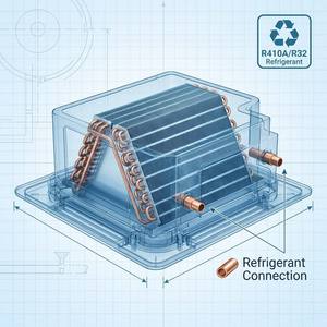 Système Mini VRF Multi-Zones à Décharge Latérale pour Appartement Résidentiel, Pompe à Chaleur R32 Haute Efficacité, Chauffage et Refroidissement, Cuivre *ultime - Product Image 2