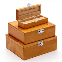 Coffret Cadeau de Luxe en Bois Personnalisé avec Logo, Boîte de Rangement en Bois Naturel avec Charnière et Fermoir Métallique pour Bijoux et Montres