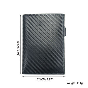 กระเป๋าใส่บัตรเครดิตแบบมีปุ่มปิด ดีไซน์หรูหรา ผลิตจากคาร์บอนไฟเบอร์อัจฉริยะ พร้อมช่องใส่ RFID ป้องกันการโจรกรรมข้อมูล - Product Image 3