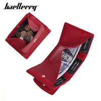 Dompet Wanita Baellerry RFID PU Kulit Model Pendek Multi-slot Tempat Koin Mini