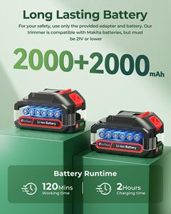 Taille-haie sans fil léger de 20 pouces, qualité DIY, à batterie, portatif, double ciseaux, pour droitiers, lot de 2 - Product Image 4