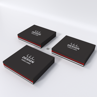 Boîte aux lettres noire personnalisée avec fermeture éclair Vêtements pour hommes Ceinture à nouer Cadeau Boîtes d'emballage de livraison express