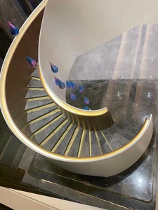 Escalera Interior Personalizada para Casa <span class=keywords><strong>Alucasa</strong></span>, Escalera Circular Moderna en Espiral para Interiores de Villa, Escaleras de Hierro de Lujo de Foshan - Product Image 5