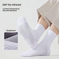 Kaos Kaki Termal Pria Graphene 10A Antibakteri Hangat dengan Minyak Jahe Esensial Anti Bau Setinggi Betis Warna Solid Tanpa Jahitan untuk Musim Dingin