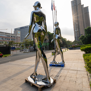 Personnalisé Moderne Extérieur Jardin <span class=keywords><strong>Humanoïde</strong></span> Art Décoration Creative Femelle Robot Sculpture En Acier Inoxydable - Product Image 5