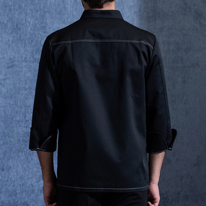 Nhà Bếp Làm Việc Quần Áo Cho Nam Giới Phong Cách Đầu Bếp Nhà Hàng Waiter Đồng Phục Đầu Bếp Áo Khoác Áo Khoác - Product Image 6