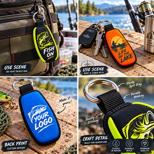 Llavero personalizado de material de buceo para deportes acuáticos, funda de llavero de material de buceo, pieza colgante para llavero OEM ODM - Product Image 3
