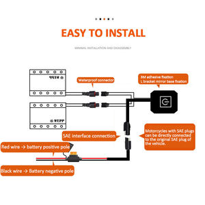Poignées chauffantes pour <span class=keywords><strong>moto</strong></span> 12V avec contrôle intelligent de la température, 5 vitesses, <span class=keywords><strong>couverture</strong></span> de guidon pour la conduite hivernale, 22 mm - Product Image 5