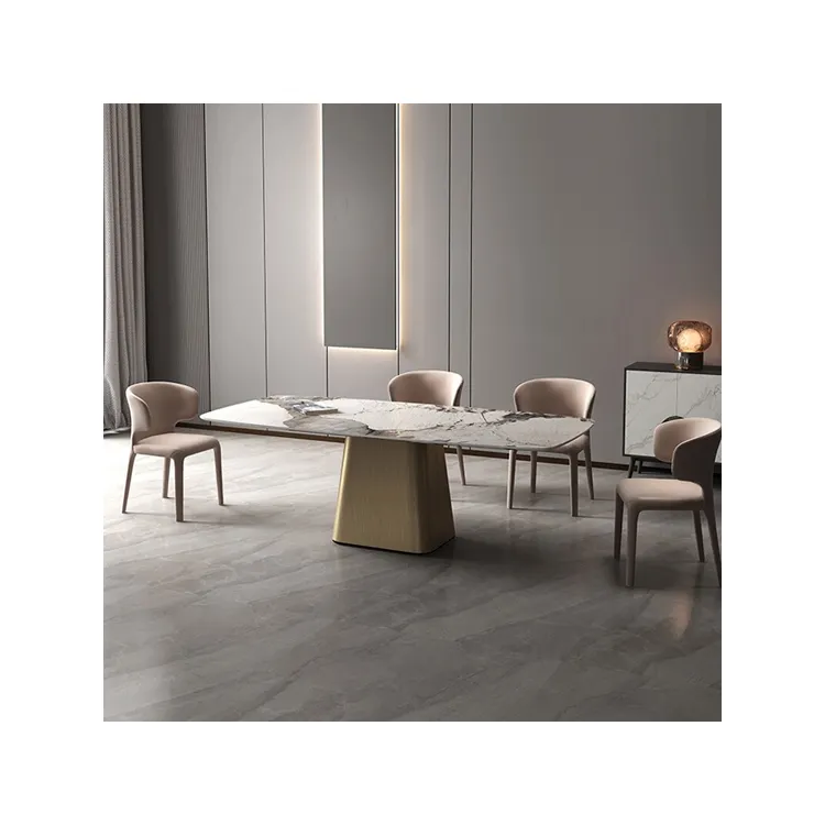 Fornitori di porcellana di alta qualità Ew arrivo mobili di lusso tavolo da pranzo tavolo da pranzo in marmo e sedia