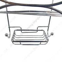 Pas de perçage multicouche métal égouttoir serviette organisateur douche Caddy panier étagère murale pour salle de bain avec crochets porte-savon