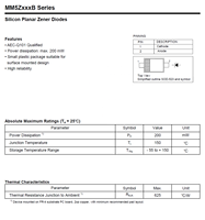 Diodo Zener MM5Z2V4B SOD-523 0.2W 2.3-2.65V Tolerancia +/-2% 100% Original y con Código de Lote Rastreable