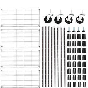 크롬 4 선반 선반 장치 및 선반 라이너 조절 가능한 마텔 와이어 선반 유닛 랙 - Product Image 3