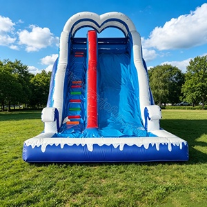 Toboggan aquatique gonflable sur le thème de la glace avec structure en forme de cœur et piscine à jets, toboggan aquatique gonflable en PVC de qualité commerciale pour <span class=keywords><strong>location</strong></span> événementielle - Product Image 1