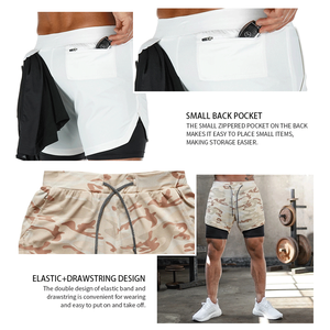 2023 Shorts de course Mannen 2 en 1 Dubbeldeks Short de sport à séchage rapide Fitness Jogging Shorts d'entraînement Mannen Sport Korte Broek - Product Image 2