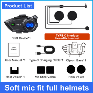 Oem 4 personas casco de diente azul motocicleta auriculares intercomunicador impermeable auriculares inalámbricos para casco motocicleta - Product Image 3
