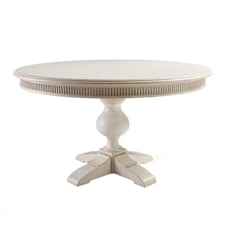 American country fashion high-end creative restaurant solid wood retro white table custom furniture