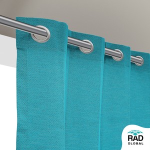 Achetez des rideaux d'extérieur imperméables de qualité supérieure en turquoise, au style côtier vibrant, pour les espaces extérieurs modernes - Product Image 3