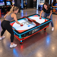 Table de hockey sur air LED de luxe de haute qualité, machine de jeu d'arcade à monnayeur pour parc d'attractions