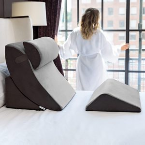 <span class=keywords><strong>Coussin</strong></span> de lit ergonomique orthopédique en mousse à mémoire de forme, ensemble de coussins de soutien inclinables multi-angles <span class=keywords><strong>pour</strong></span> soulager la pression du <span class=keywords><strong>dos</strong></span> et des jambes - Product Image 5