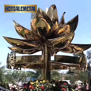 Estilo moderno Gran jardín al aire libre Escultura de acero inoxidable Decoración de planta de metal popular con técnica de soldadura - Product Image 2