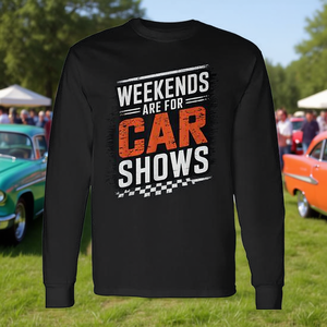 Les week-ends sont pour les salons automobiles T-shirt à manches longues - Product Image 3