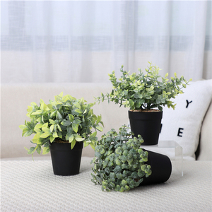 Plantes artificielles réalistes : feuilles d'eucalyptus et de <span class=keywords><strong>romarin</strong></span>, herbe artificielle, plantes en pot en plastique pour décoration intérieure - Product Image 2