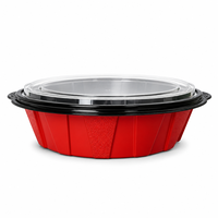 Prix Usine Modèle P2000-250 Rouge Noir Bac de Restauration Jetable avec Couvercle Boîte à Emporter Sans BPA Recyclable Compatible Micro-ondes Vente en Gros
