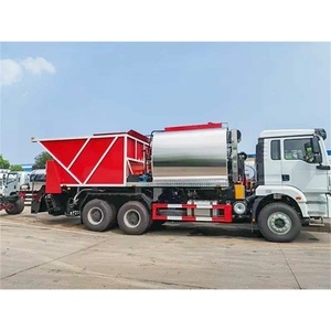 รถบรรทุกปูยางมะตอย Shacman 6X4 สำหรับงานซีลถนนกรวด รถเกลี่ยยางมะตอยแบบซิงโครนัส ขาย - Product Image 3